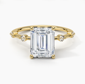 Emerald Shape Lab Grown Diamond Ring For Engagement Gift For Her
