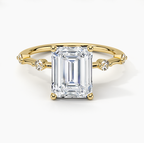 Emerald Shape Lab Grown Diamond Ring For Engagement Gift For Her