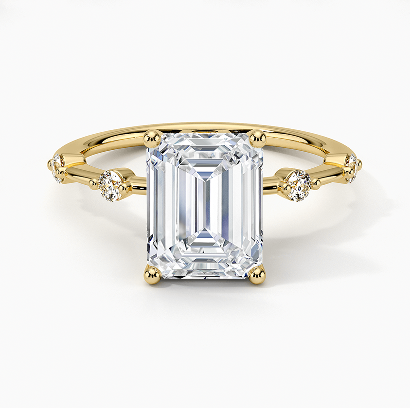 Emerald Shape Lab Grown Diamond Ring For Engagement Gift For Her