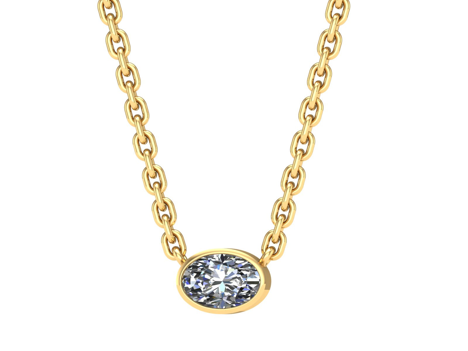 Oval Diamond Pendant chain