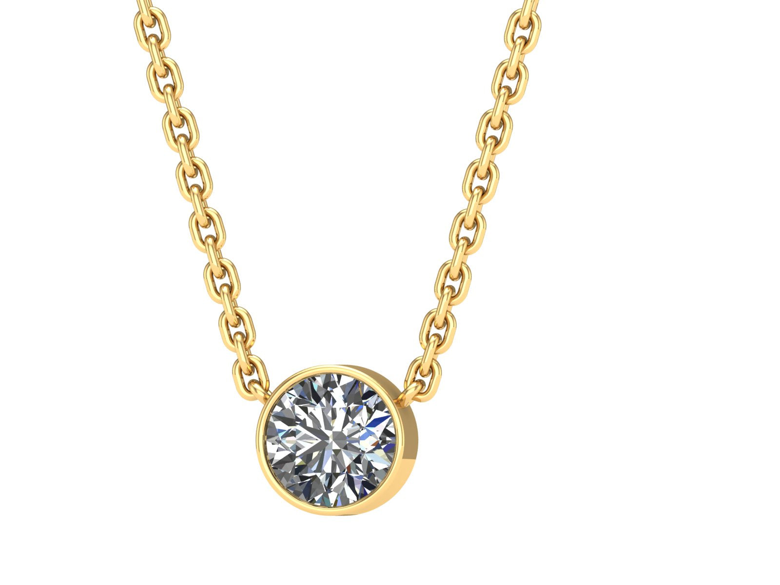 Round Solitaire Pendant chian
